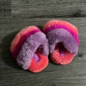 UGG Fluffy Pink and Purple Slippers